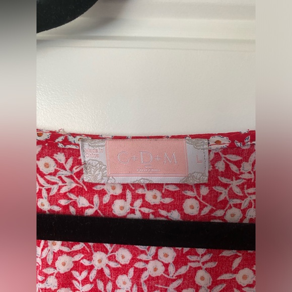 Red Floral Keyhole Mini Dress - Picture 5 of 5